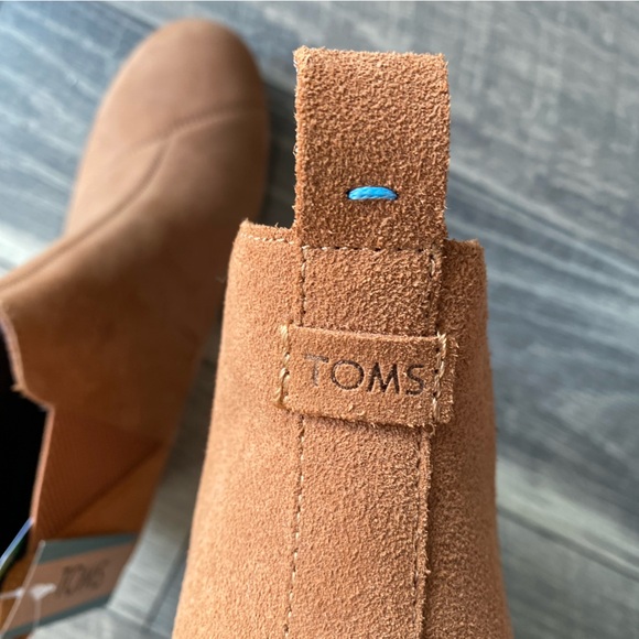 NWT Toms Suede Booties Kelsey Tan Oiled Nubuck Leather Wedges Classic Size 11 - Picture 10 of 15